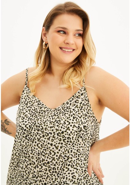 İp Askılı Desenli Bluz