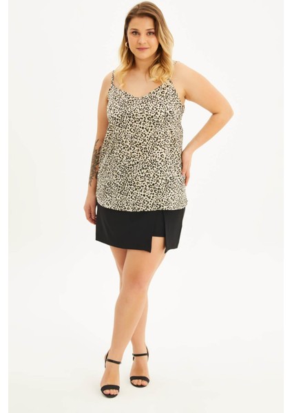 İp Askılı Desenli Bluz