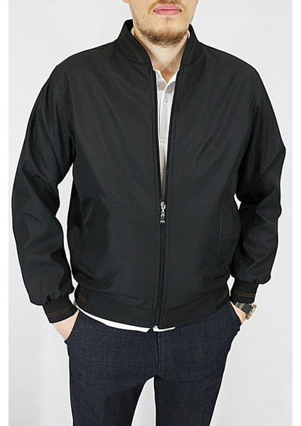 Dostumgiyim Erkek Yakasız Bonded Mont Klasik Baba Sıfır Yaka Mevlismlik