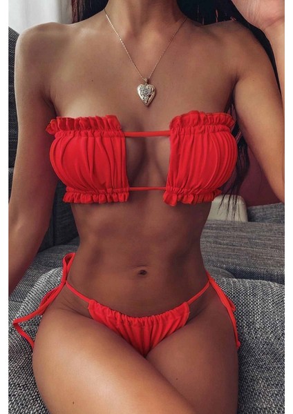 Brezilya Model Büzgülü Bağlamalı Bikini Altı