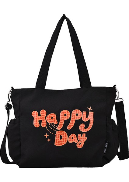 Moda Bayanlar Messenger Çanta Büyük Kapasiteli Alışveriş Çantası Unisex Tuval Öğrenci Omuz Çantası (Yurt Dışından)