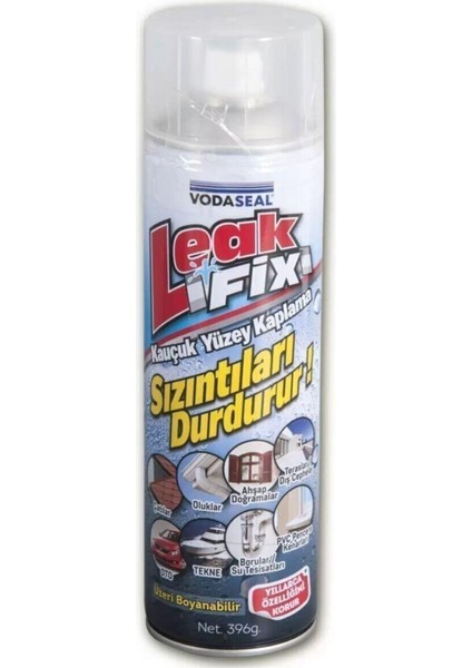 Leak Fix Su Geçirmez Sızdırmaz Sprey Kauçuk Kaplama Izolasyon 396 gr (Şeffaf)