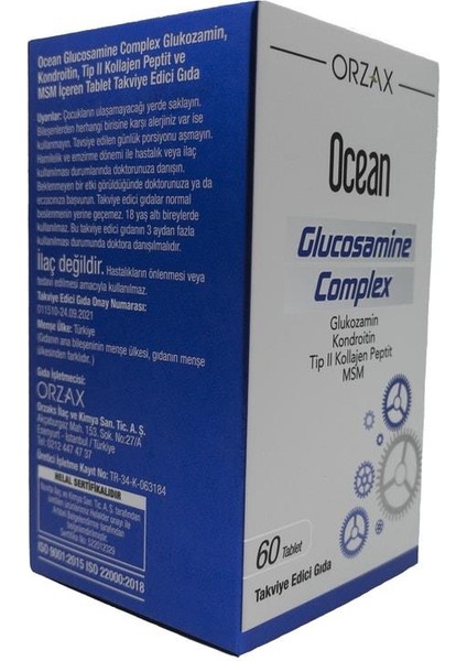 Ocean Orzax Ocean Glucosamine Complex Glukozamin Kondrotin Tip 2 Kollajen Peptit Msm