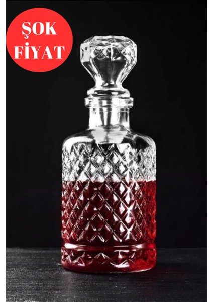 Kapaklı Cam Karaf, Cam Sürahi Karaf, Cam Kapaklı Karaf, Viski Şişe 1250