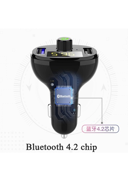 BT23 Kablosuz Araba Fm Verici Qc 3.0 Hızlı Şarj (Black) (Yurt Dışından)