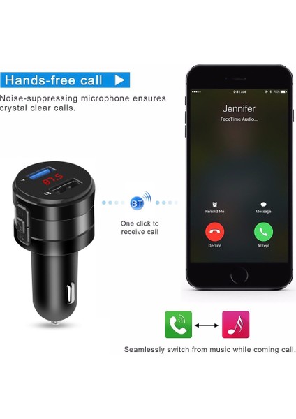 X20 Siyah Araba Bluetooth Hands (Yurt Dışından)