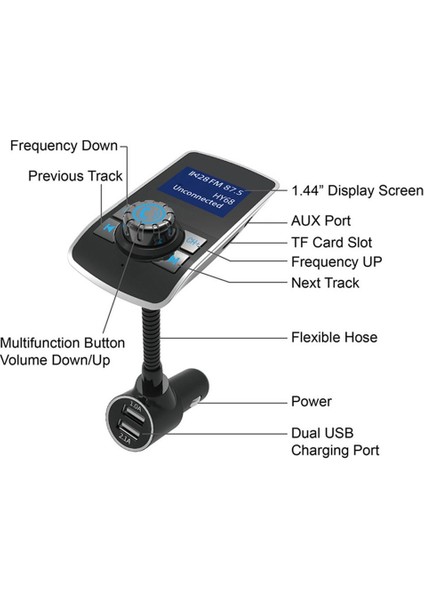 Araba Bluetooth Alıcı Ücretsiz Çağrı Çağrı Ekranı (Yurt Dışından)