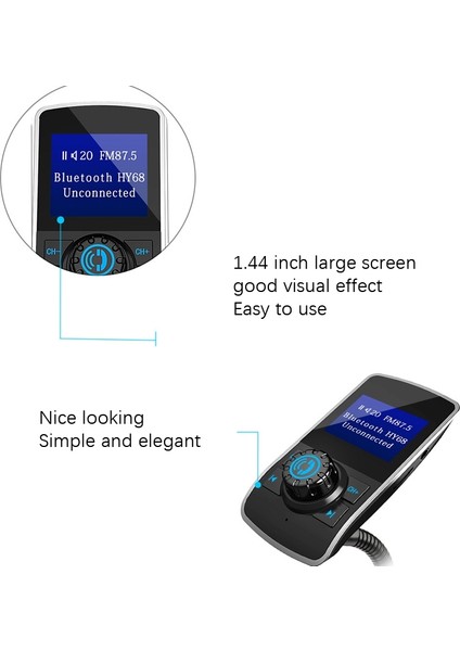 Araba Bluetooth Alıcı Ücretsiz Çağrı Çağrı Ekranı (Yurt Dışından)