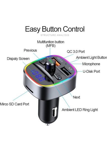T25Q Araba Mp3 Bluetooth Player (Yurt Dışından)