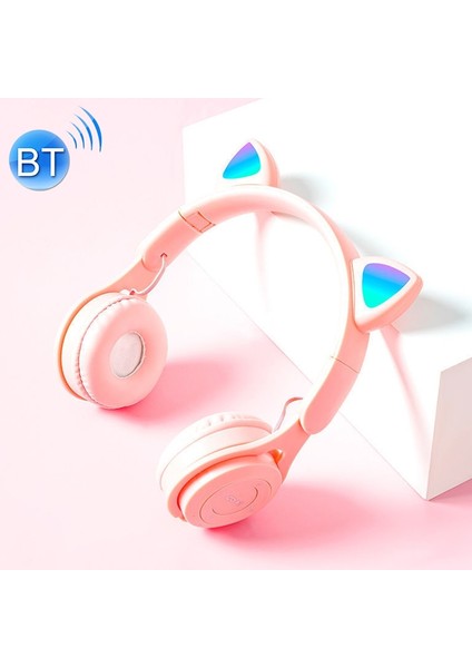 Yue Store M6 Kedi Kulakları Renkli Saf Renkli Bluetooth Kulaklık Pembe (Yurt Dışından)