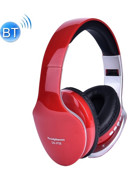 SN-P18 Katlanabilir Bluetooth 4.0 Wiress Kulaklık Kırmızısı (Yurt Dışından)