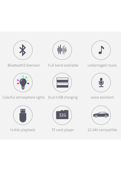BC42 Bluetooth 5.0 Araba Mp3 Çalar (Yurt Dışından)