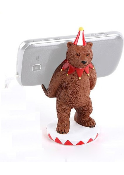 KW-0117 Bear Shape Cep Telefon Tutucu Braketi Kahverengi (Yurt Dışından)