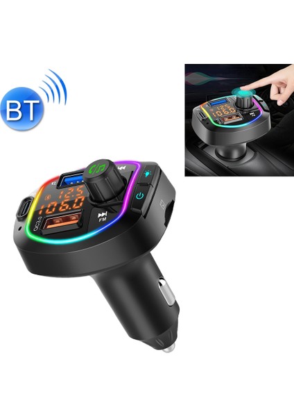 Yue Store BC66 Renkli Araba Mp3 Çalar Çok Fonksiyonlu Bluetooth Alıcı (Yurt Dışından)