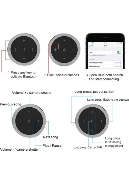 Araba Kablosuz Bluetooth Denetleyicisi (Black) (Yurt Dışından)