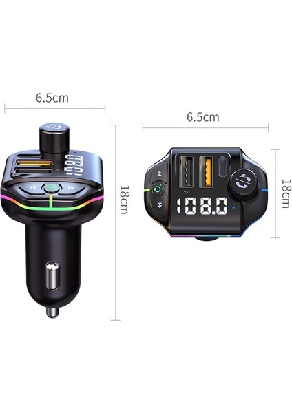 Yue Store A10 Car Atmosphere Light Fm Bluetooth Transmitter (Yurt Dışından)