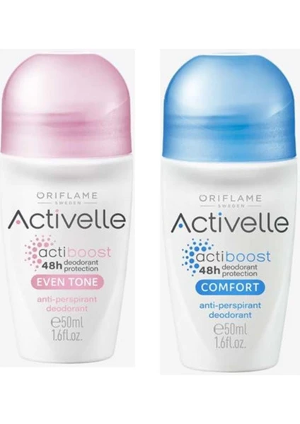 Activelle Ve Even Tone Comfort Anti-Perspirant 48 Saat Koruma Sağlayan 2'Li Roll-On Deodorant