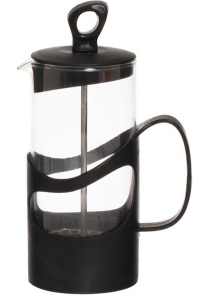 French Press Süzgeçli Çay Kahve Kupası 400 ml Siyah