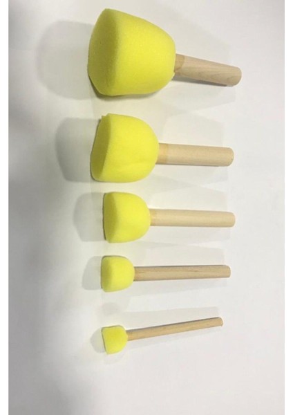 Sünger Tampon Fırça Seti 5'li (Ponpon Fırça) Tampon Fırça Seti 5'li (Ponpon