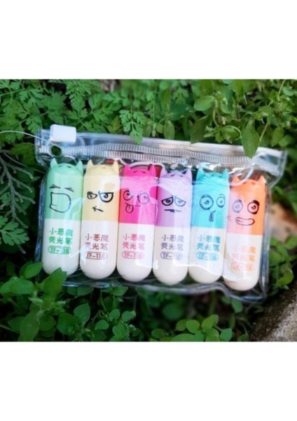 Kırtasiye Mini Kapsül 6 Lı Fosforlu Kalem