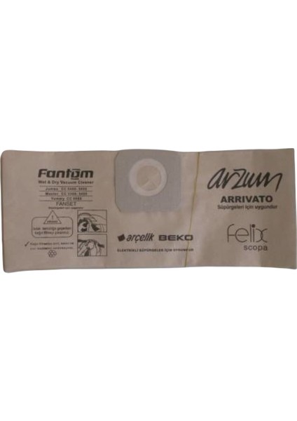 Süpürge Kağıt Torba Fantom-Arçelik-Beko-Arzum Wf 4250 Wd 1750 (5 Adet)