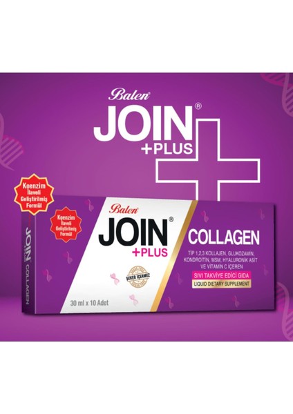 Join Us Balen Join+Plus Tip 1,2,3 Kollajen,Glukozamin,Kondroitin,Msm,Hyaluronik Asit Ve Vitamin C Shot