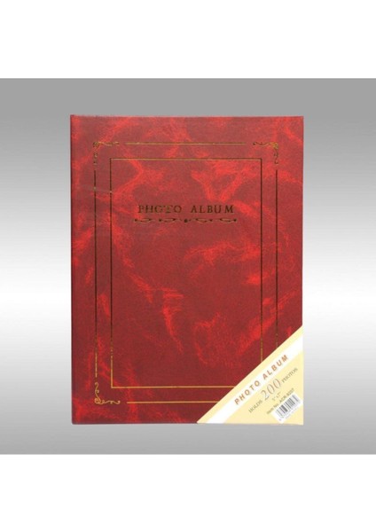 13 x 18 cm 200'Lük Ciltbezli Fotoğraf Albümü Bordo