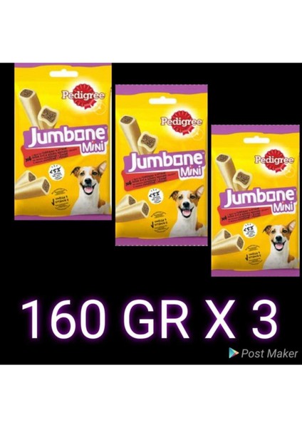 Jumbone Mini 160 gr 3 Adet 160 gr Jumbone Mini Köpek