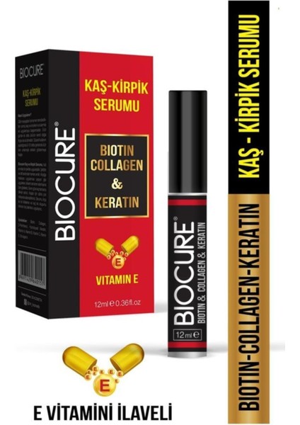 Kaş Kirpik Serumu-Biotin-Kolejen-Keratin 12 Ml.