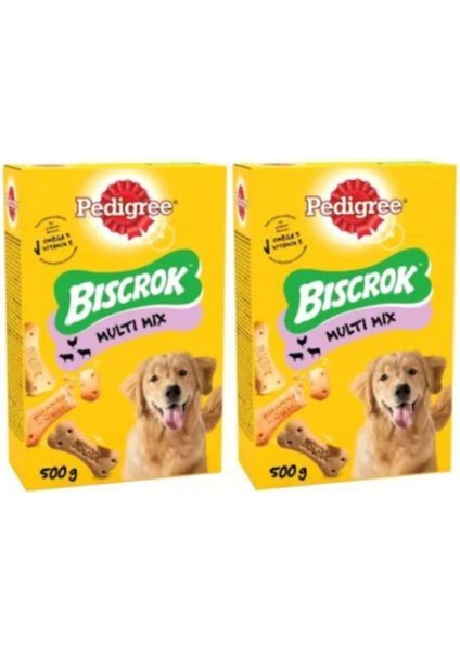 Biscrok Multi Mix Köpek Ödül Bisküvisi 500 gr x 2 Adet