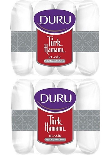 Türk Hamamı Klasik Doğal Kaynaklı 8 Adet Sabun 4x50gr X 2 Paket