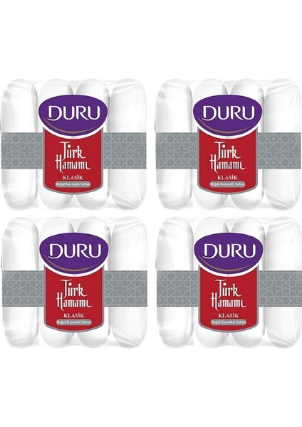 Türk Hamamı Klasik Doğal Kaynaklı 16 Adet Sabun 4x50gr X 4 Paket