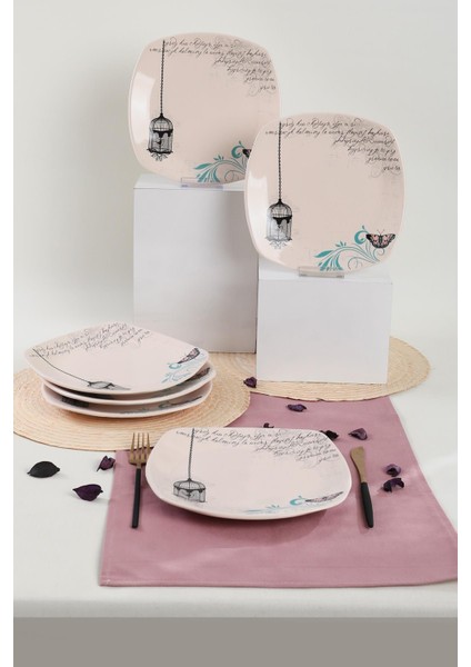 Retro Servis Tabağı 27 cm 6 Adet