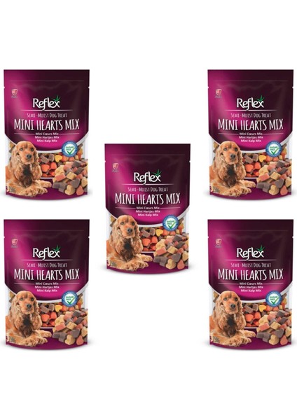 Semi Moist Mini Kalp Mix Köpek Ödül Maması 150 gr 5 Adet