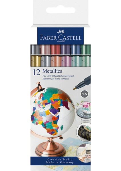 Faber Castell Metalik Markör, 12'li Set