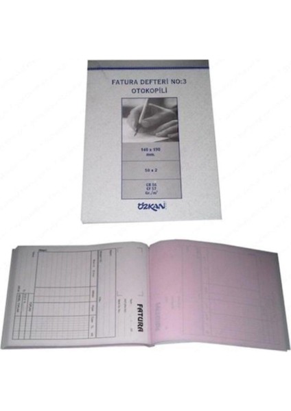 Fatura Defteri No.3 Otokopili 50*2 Nusha 12 Adet