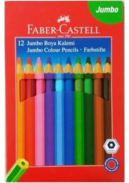 Faber Castel L - Jumbo Kuru Boya 12 Renk Tam Boy 951000