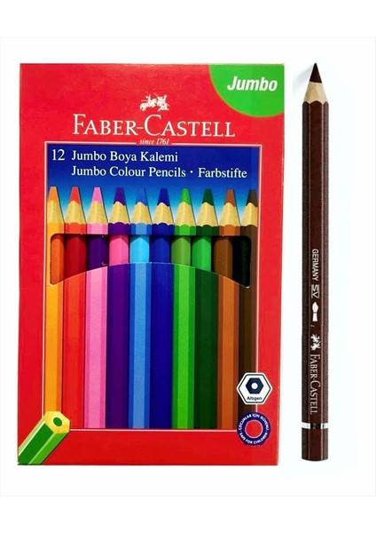 Faber Castel L - Jumbo Kuru Boya 12 Renk Tam Boy 951000 indirimleri