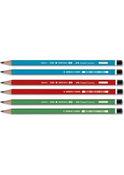 Faber Castell Faber Castel Mercanlı Kurşun Kalem 6'lı Mercanlı Kurşun Kalem