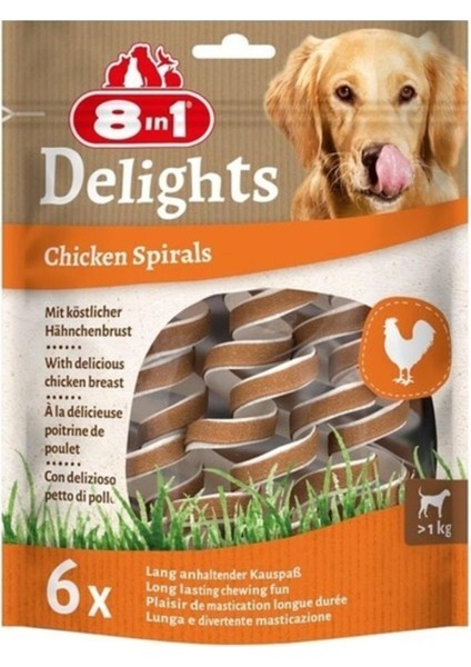 Smart Deligrhts Chicken Spirals Tavuklu Burgru Köpek Ödülü 6lı