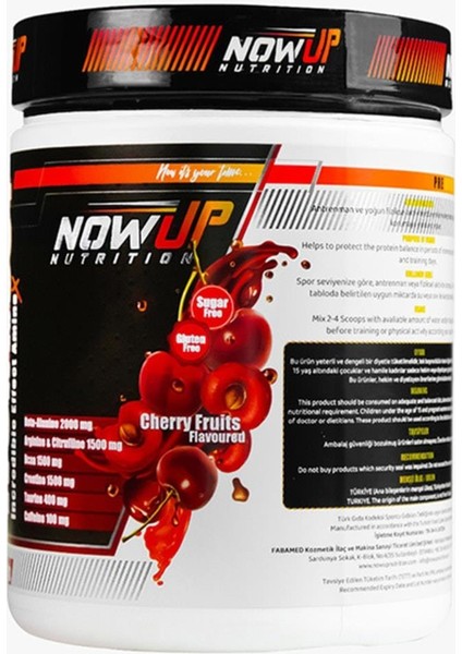 Nowup Nutrıtıon Nowup Pre-Workout 360 Gr.(Vişne Aromalı)