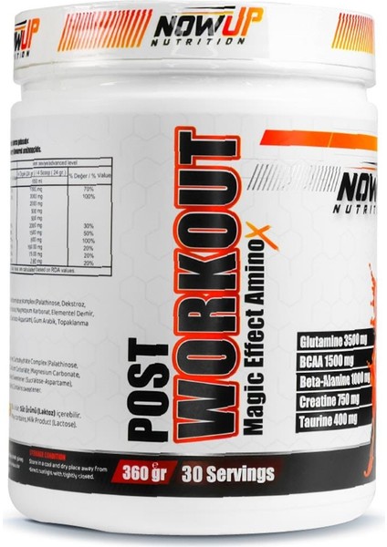 Nowup Nutrıtıon Post-Workout / Strawberry 360 Gr fiyatları