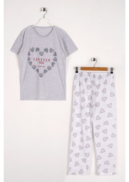 Kadın Baskılı Kısa Kollu Pijama Takımı