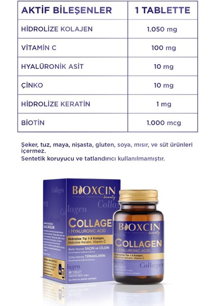 Beauty Collagen 30 Tablet - Tip1 Tip 3 Hidrolize