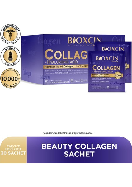Beauty Collagen Toz 30 Saşe X 10.000 Mg Tip 1 - Tip 3 Hidrolize - Keratin