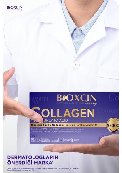 Beauty Collagen Toz 30 Saşe X 10.000 Mg Tip 1 - Tip 3 Hidrolize - Keratin