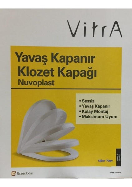 VitrA Yavaş Kapanır Amortisörlü Ses Yok Klozet Kapağı 2 (121-003-909)