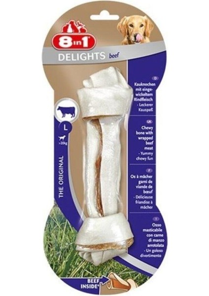 Deligrhts 8in1 Büyük Irk Köpekler Için Biftekli Burgru Kemik 85gr