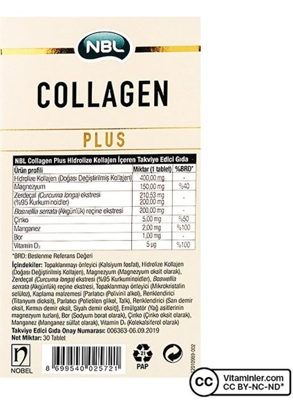 Nbl Collagen Plus 30 Tablet modelleri