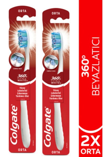 360 Visible White Orta Diş Fırçası X 2 Adet